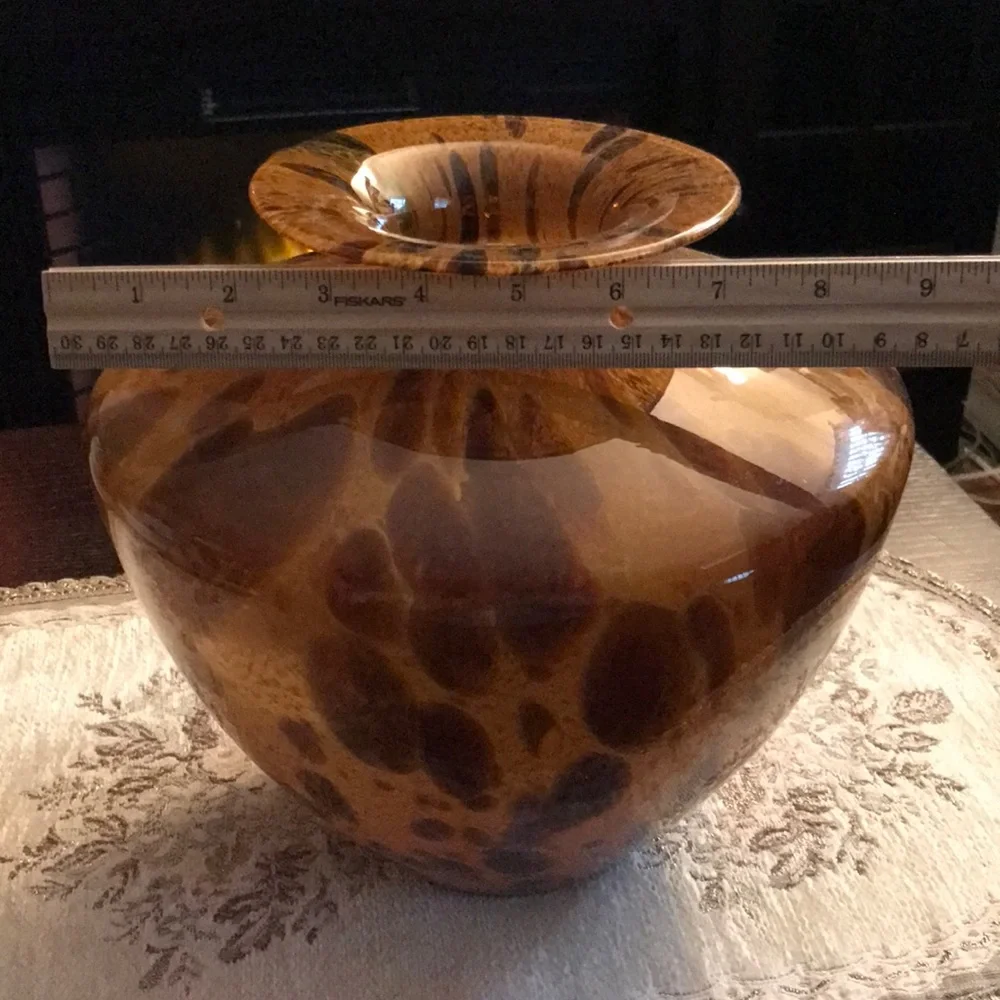 Tortoise MAESTRI VETRAI Handblown Glass Vase